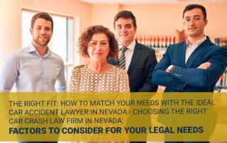 How To Match Your Needs With The Ideal Car Accident Lawyer - THE RIGHT FIT: HOW TO MATCH YOUR NEEDS WITH THE IDEAL CAR ACCIDENT LAWYER IN NEVADA - CHOOSING THE RIGHT CAR CRASH LAW FIRM IN NEVADA: FACTORS TO CONSIDER FOR YOUR LEGAL NEEDS - Moss Berg Injury Law