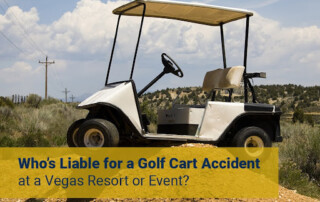 Golf cart with a canopy on a dirt path in a sunny, desert-like outdoor setting.