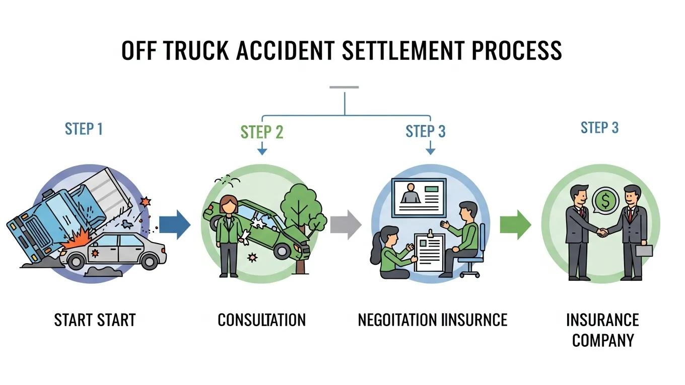 Flowchart illustrating the truck accident settlement process in Las Vegas